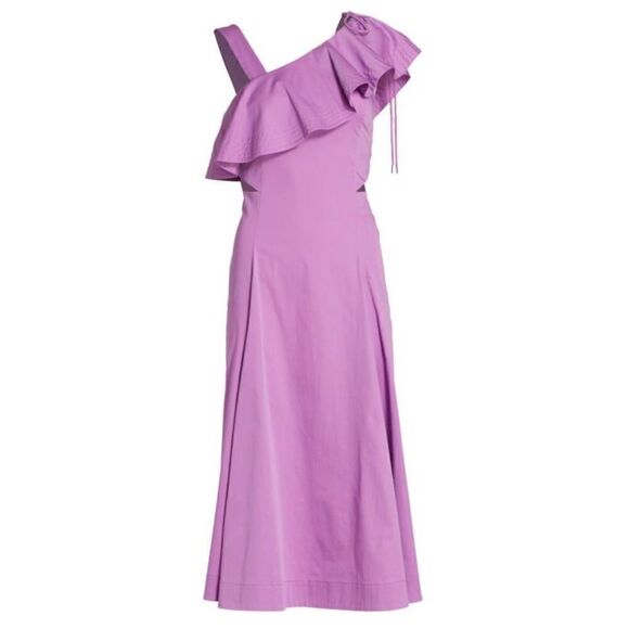 Veronica Beard Beilla Ruffled Sleeve MIDI Dress 8 - Picture 6 of 14